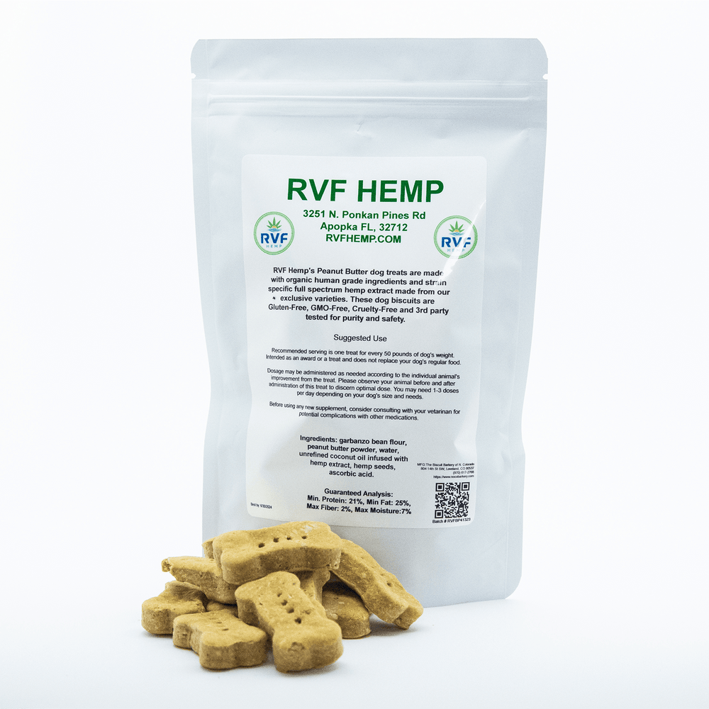 RVF Hemp™ Organic Hemp-Infused Dog Treats Peanut Butter | CBD 